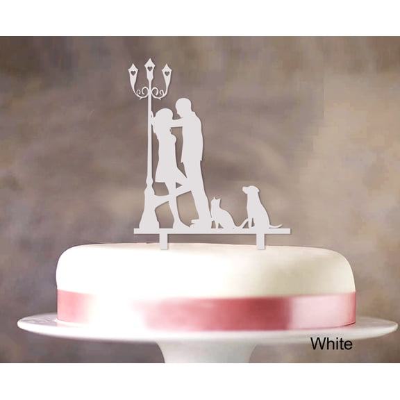 Couple Wedding Cake Topper Personalized Silhouette Cake Topper Color Option Available 4"-6" Inches Wide