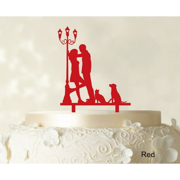 Couple Wedding Cake Topper Personalized Silhouette Cake Topper Color Option Available 4"-6" Inches Wide