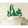 thumbnail image 1 of "Couple Wedding Cake Topper With Pets Silhouette Wedding Topper Cake Decorations Color Option Available 6""-7"" Inches Wide", 1 of 1