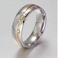 thumbnail image 1 of Couple Wedding Rings Stainless Steel Band With CZ Cubic Zirconia 6mm Lovers Promise Anniversary Gift IdeaToday, 1 of 10