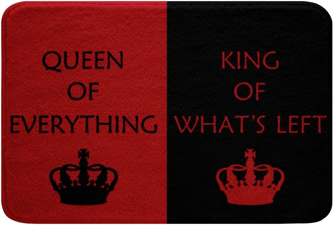 Couple Wedding Rugs Red Black Bathroom Rugs 20"X32", Queen Of