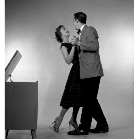 Couple dancing by jukebox Canvas Art -  (24 x 36)