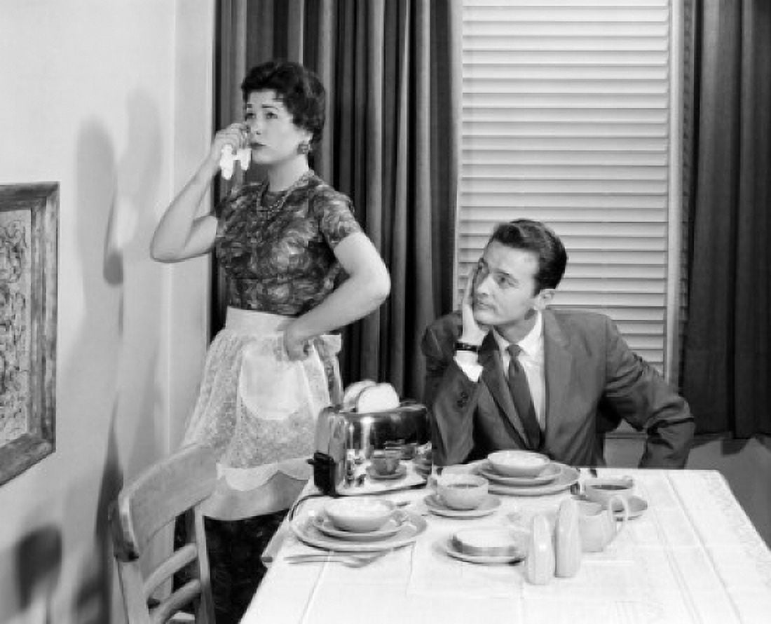 Couple having argument during dinner Canvas Art - (18 x 24)