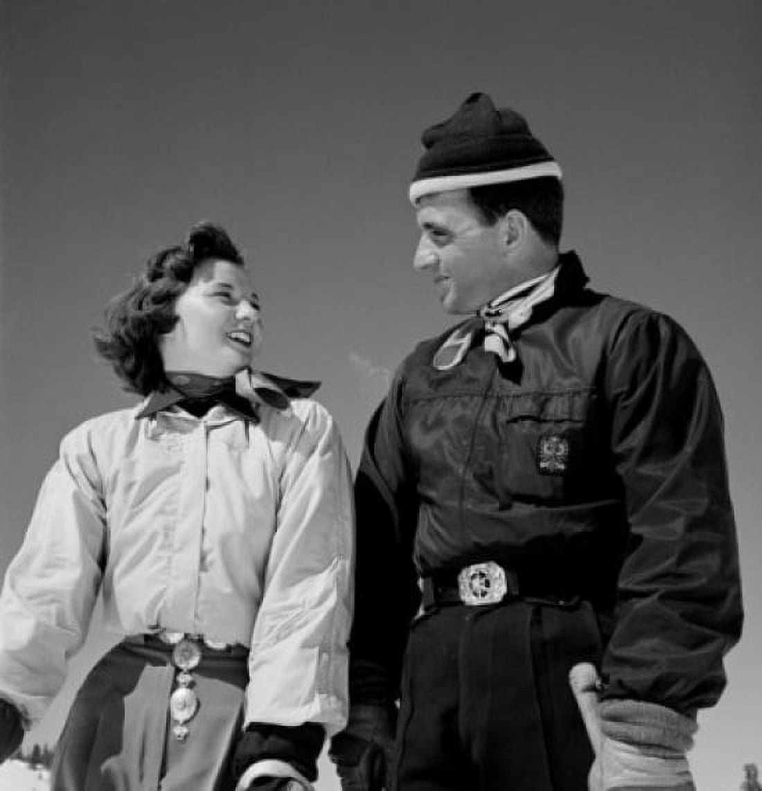 Couple in winter clothes staring Canvas Art - (24 x 36)