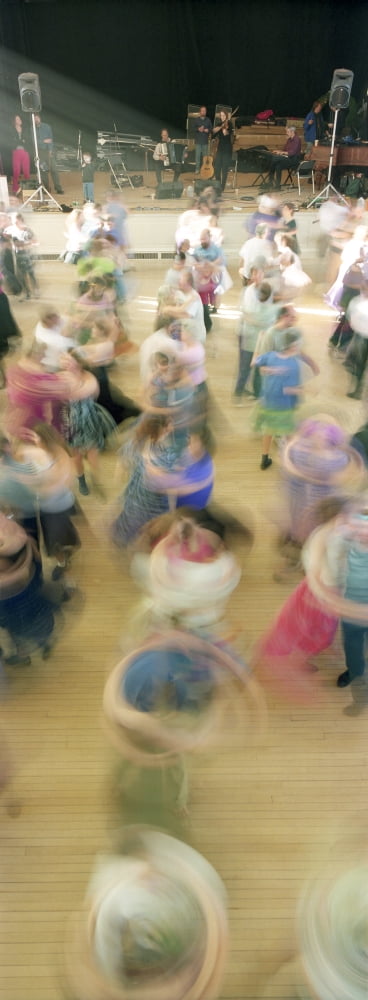 Couple performing contra dance Peterborough New Hampshire USA Canvas Art - Panoramic Images (7 x 18)