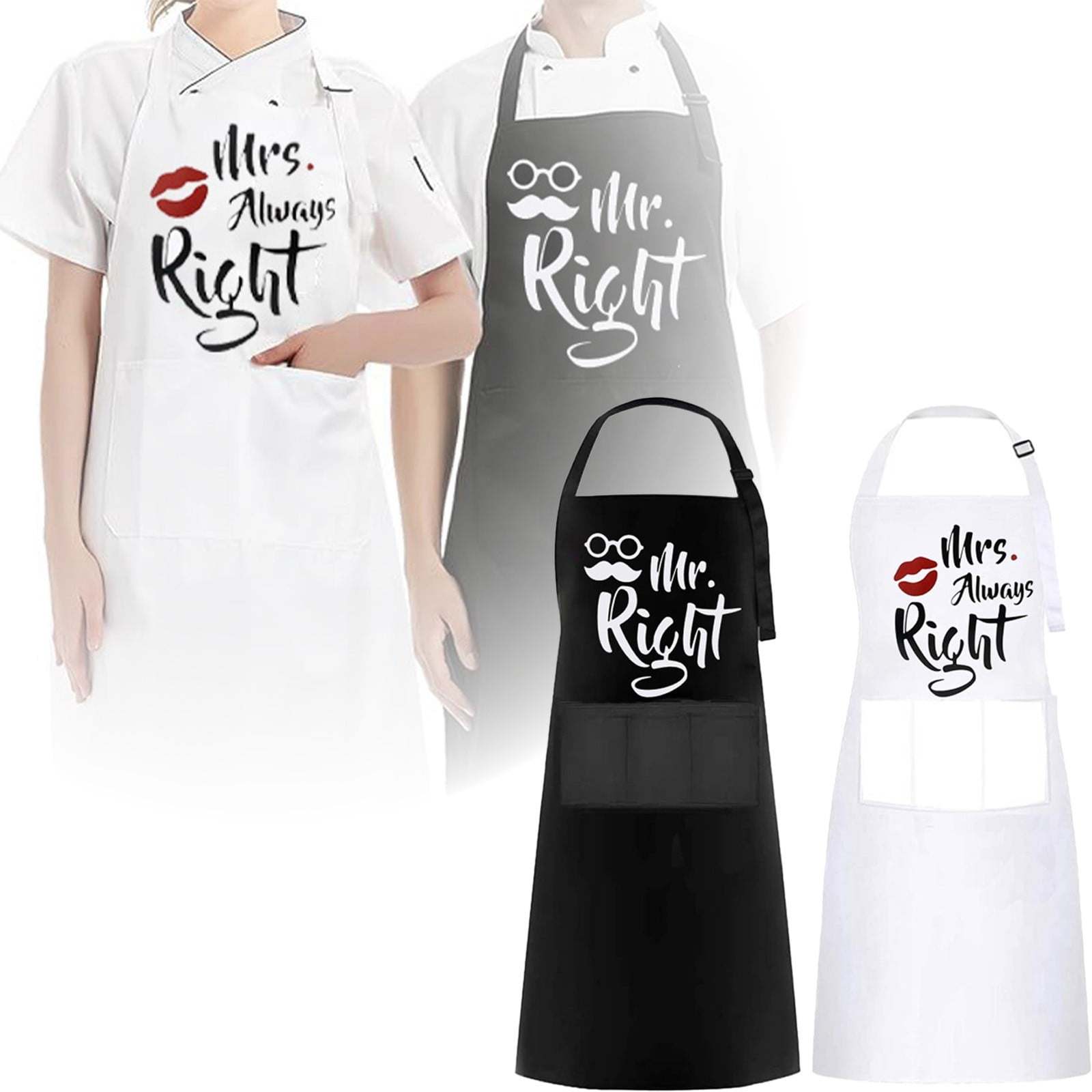 Couple's And Fouling Kitchen Chef Aprons for Adults Smocks for Adults