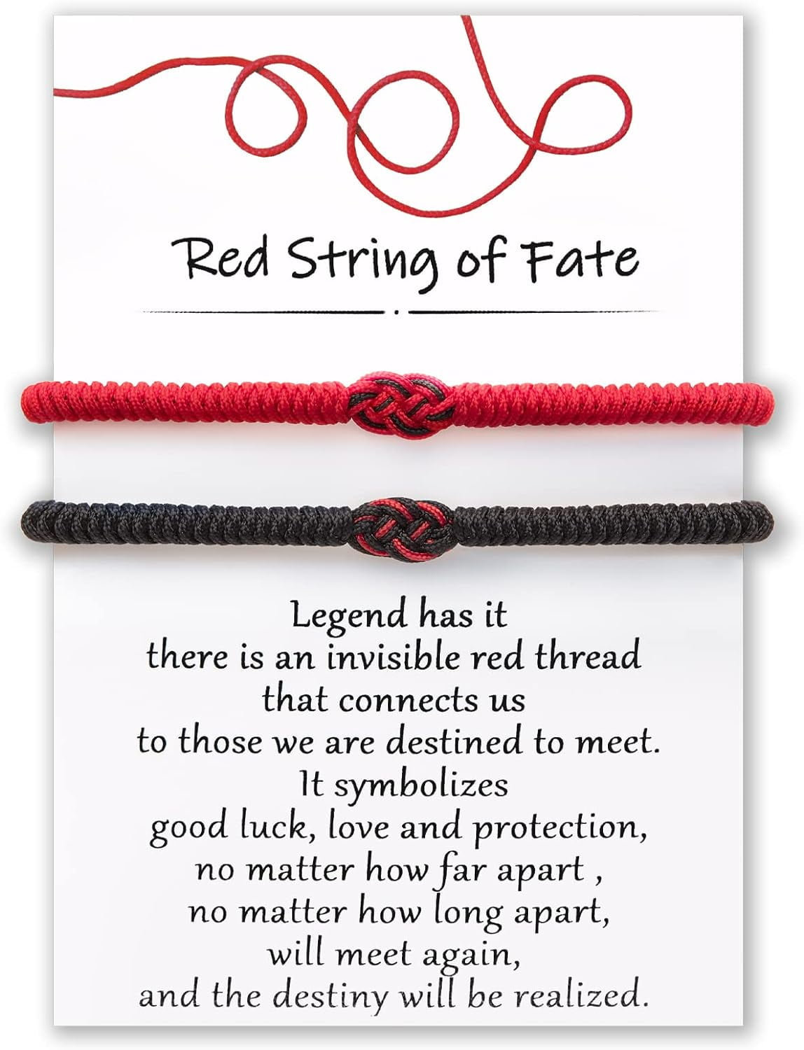 Couple s Matching Bracelets Red String of Fate for Long Distance Lovers Romantic Gift Set for Him Her Walmart