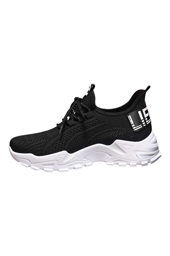 Couple's Matching Sneakers Comfortable Shoes Spring Summer Walking Shoes Lightweight Breathable Black 40
