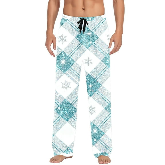 Couple's Plaid-Patterned Elastic Waist Sleep Pants 2025 Trendy Unisex Straight Leg Dual Pockets Loose Comfortable Home Loungewear Matching Bottoms