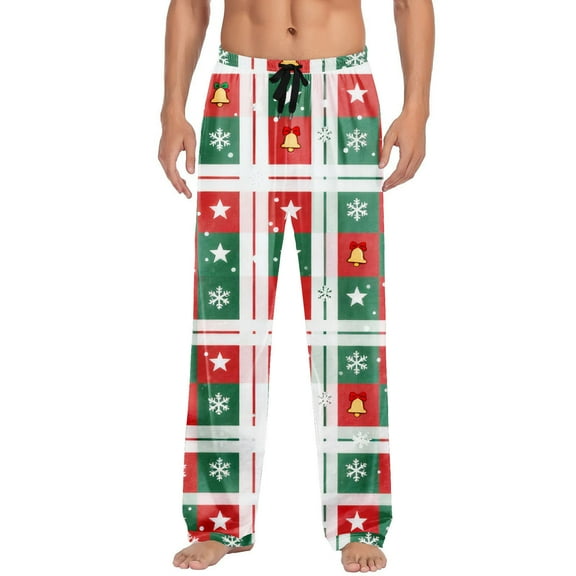 Couple's Plaid-Patterned Elastic Waist Sleep Pants 2025 Trendy Unisex Straight Leg Dual Pockets Loose Comfortable Home Loungewear Matching Bottoms