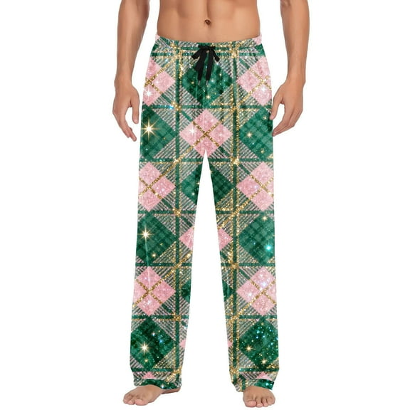 Couple's Plaid Printed Elastic Waist Sleep Pants 2025 Trendy Unisex Straight Leg Double Pockets Loose Home Loungewear Matching Casual Bottoms for Him & Her