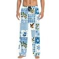 thumbnail image 1 of Couple's Plaid Printed Elastic Waist Sleep Pants 2025 Trendy Unisex Straight Leg Double Pockets Loose Home Loungewear Matching Casual Bottoms for Him & Her, 1 of 9