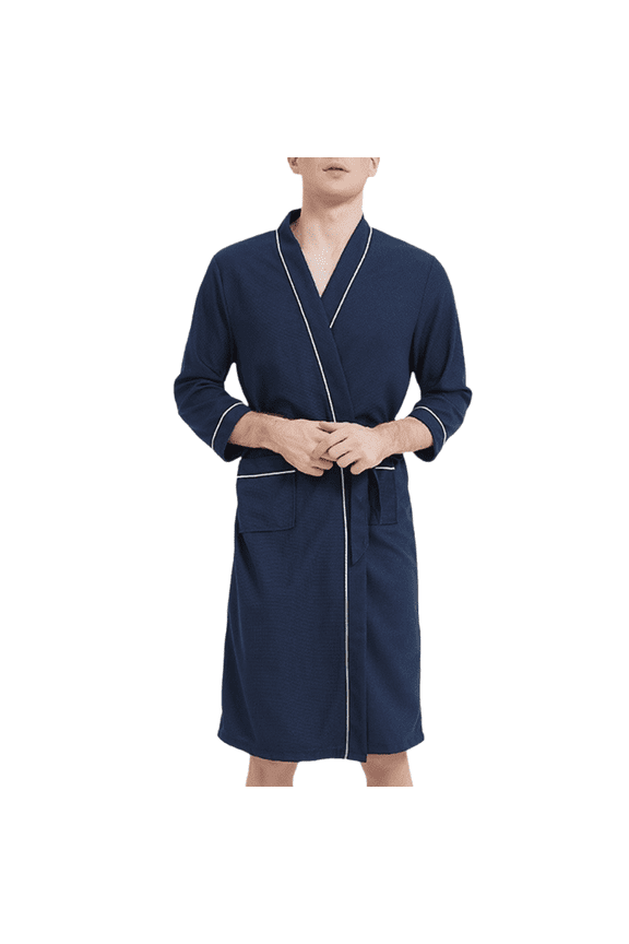 Couple's Waffle Knit Robes Lightweight Full-Length Spa Robes For Women Kimono Bathrobe Fast-Drying