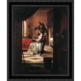 thumbnail image 1 of Couple with Parrot 20x23 Black Ornate Wood Framed Canvas Art by Hooch, Pieter de, 1 of 2
