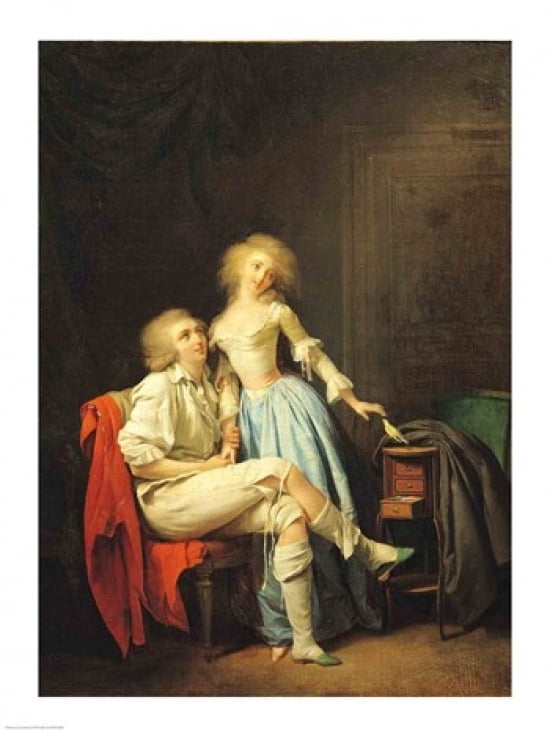 Couple with an Escaped Bird Canvas Art - Louis-Leopold Boilly (24 x 36)