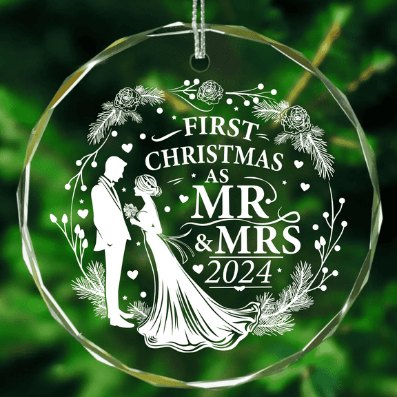 Coupled Up Mr. and Mrs. 2024 First Christmas Keepsake Ornaments 2.5x2.5