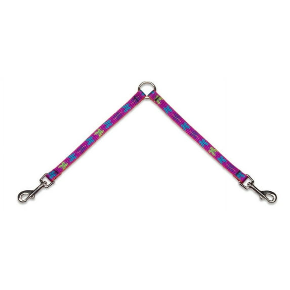 Coupler for Walking Two Small Dogs Together, 1/2" Wide Wing It Design by Lupine, 18" Long