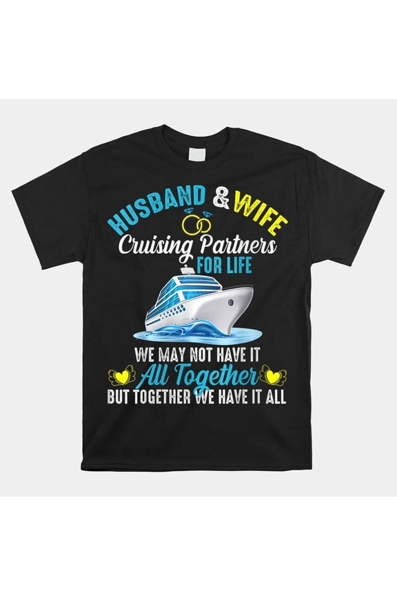 Couples Anniversary 2023 Cruise Trip Husband Wife Matching T-shirt Size S-5XL