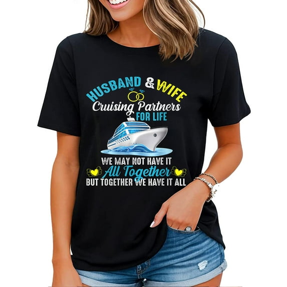 Couples Anniversary All Together Shirt Cruise Trip Husband Wife Matching T-Shirt Black Medium