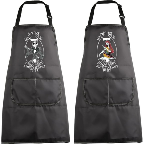 Couples Aprons We''re Simply Meant to Be Jack and Sally Gifts Mr Mrs Matching Aprons for Couples Valentine Gothic Gifts