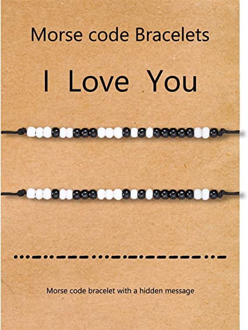 Couples Bracelets I Love You Morse Code Bracelet Valentines Day Gifts for Boyfriend Long Distance Relationships Matching Bracelets Walmart