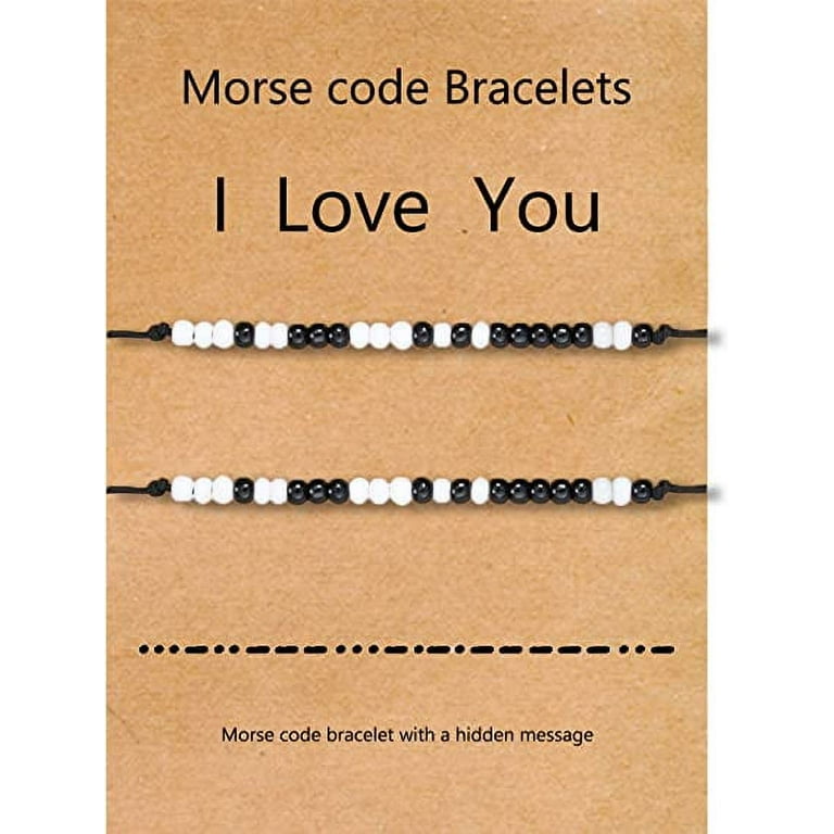 Couples Bracelets I Love You Morse Code Bracelet Valentines Day
