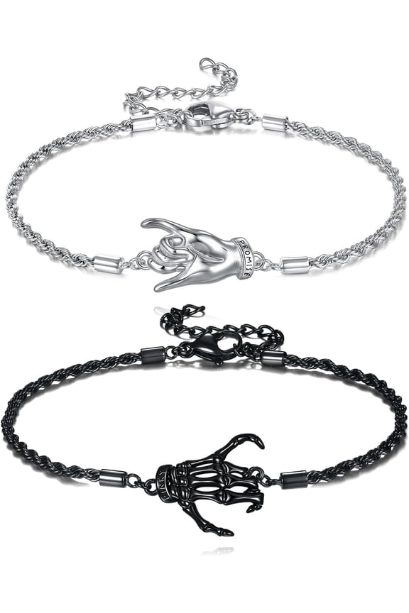 Couples Bracelets S925 Sterling Silver Matching Couple Bracelets Promise Long Distance Jewelry Gifts for His and Hers