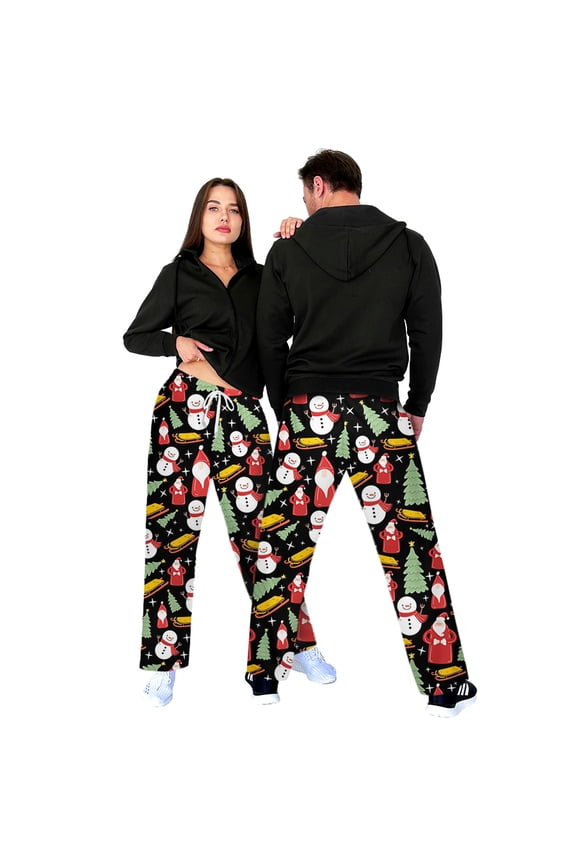 Couples Christmas Pajama Pants Women Men Pjs Pants Lough Pants Unisex Pajama Bottom for Xmas Costume Gifts