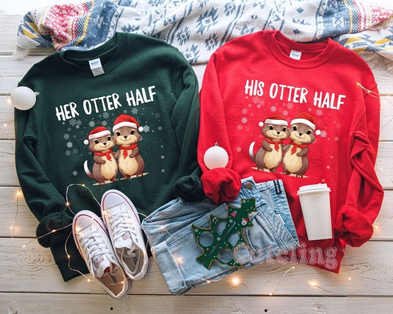 Couples Christmas Sweaters, Couple Christmas Pajamas Couple Sweatshirts ...