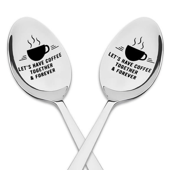 Couples Coffee Espresso Spoons Gifts for Husband Boyfriend Gifts from Wife Girlfriend Anniversary Valentines Day Gift for Him Her Coffee Lovers Gifts for Best Friend Birthday Graduation Gifts