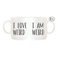 thumbnail image 1 of Couples Coffee Mugs 11oz - I Am Weird, I Love Weird - His & Hers Mug Set of 2 - Valentine's Day Gifts for Couples - Mr & Mrs Mugs, 1 of 4