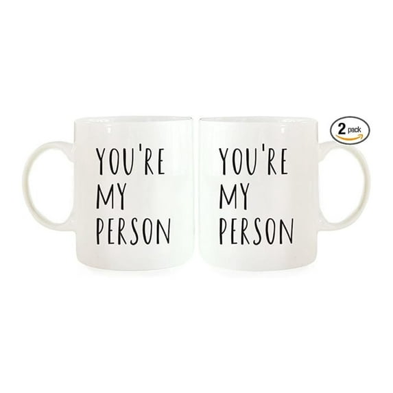Couples Coffee Mugs 11oz Set of 2, You're My Person Mugs, Funny His and Hers Gift, Valentine's Day Husband Wife Mugs, Ceramic Mr and Mrs Coffee Cup