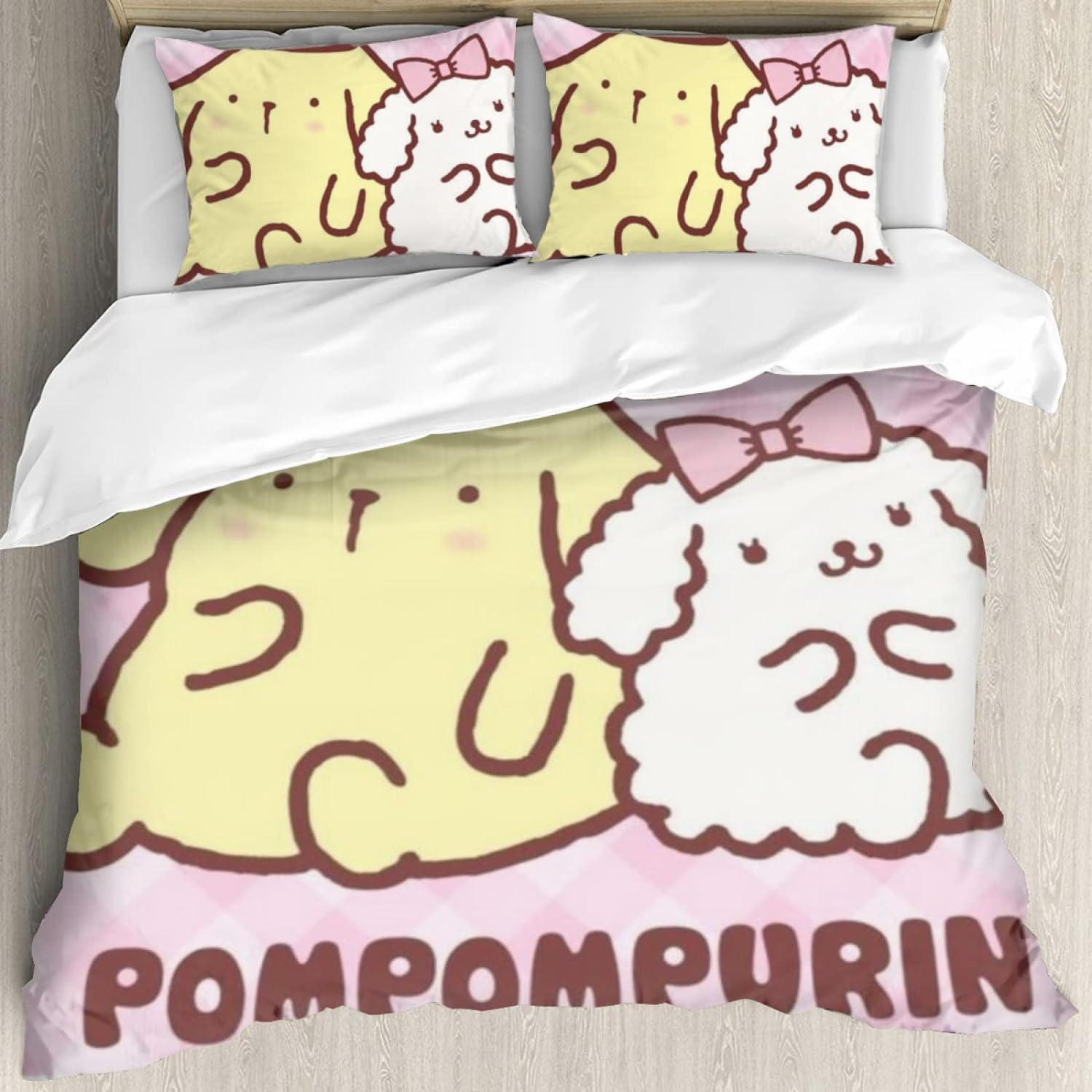 Couples Comforter Set Full Size Cartoon Kawaii Puppy Bedding Set for