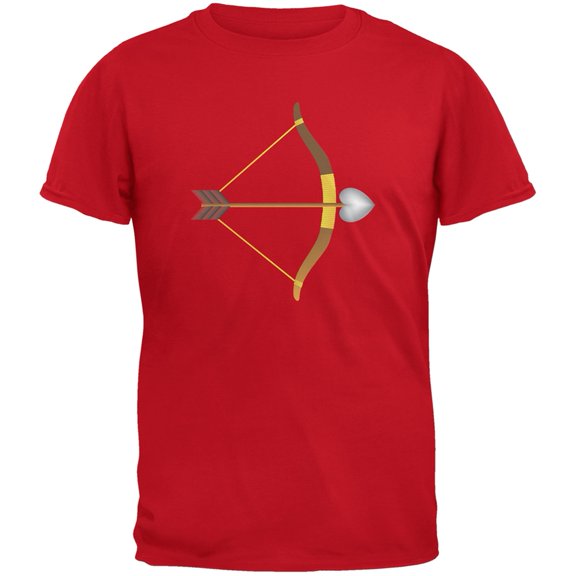 Couples Cupid Bow And Arrow Red Adult T-Shirt - Medium