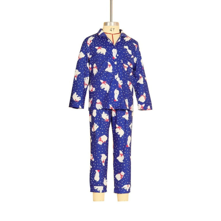 Couples Family Matching Pajamas Set Long Sleeve Sleepwear Button Down Loungewear Pj Set for Adult Kids Walmart