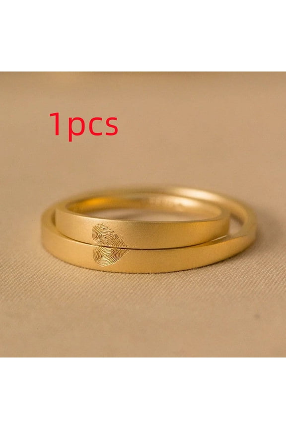 Couples Fingerprint Love Ring Gold Tone Alloy Promise Anniversary His And Hers Matching Jewelry Quality Classy
