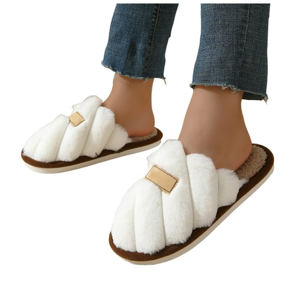 Couples Fuzzy Slippers for Women Men 2025 Comfy Plush Memory Foam Bedroom Slides Unisex Furry Home House Shoes