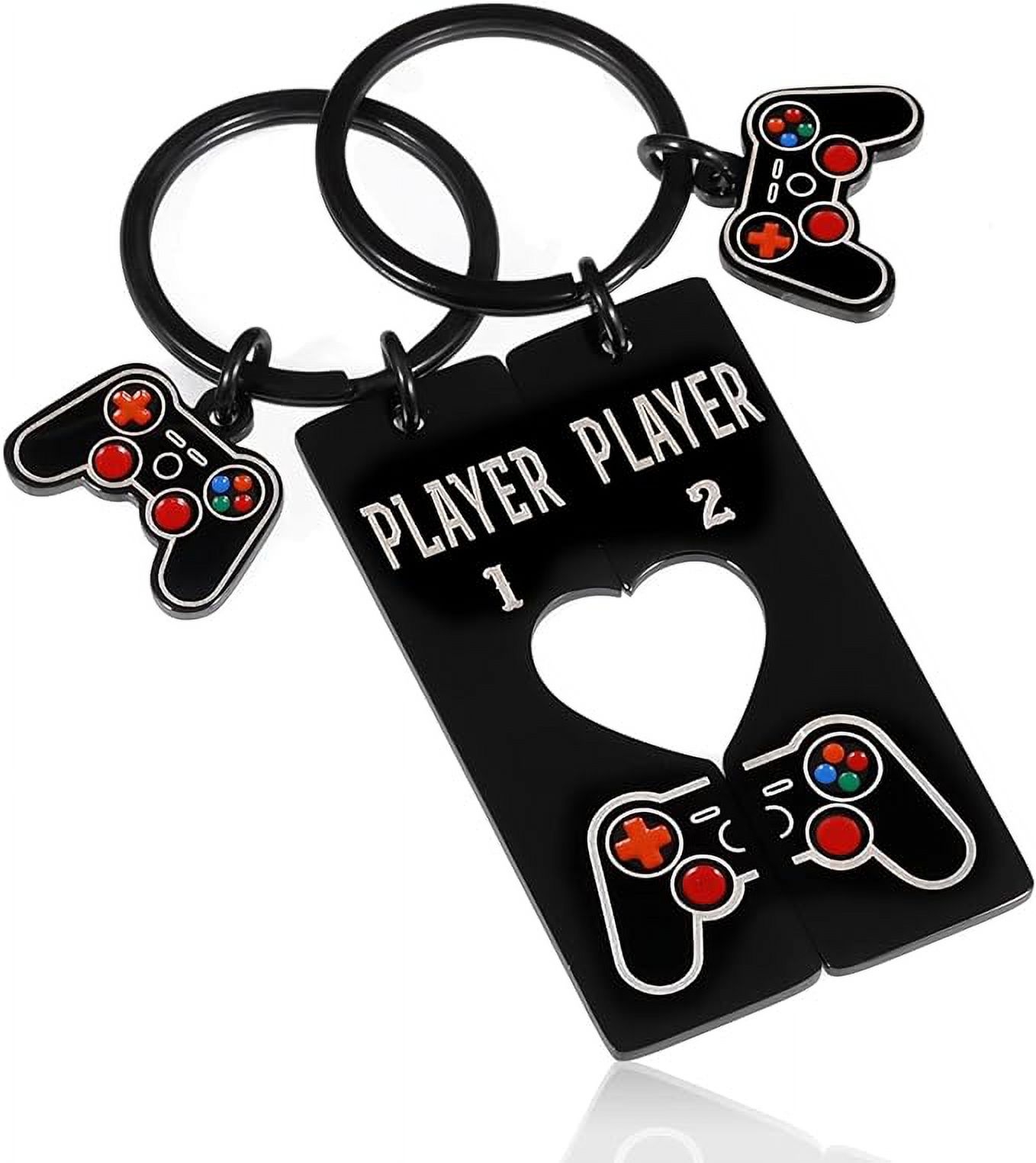 Couples Gifts for Christmas 2 PCS Matching Keychains Player 1 Player 2