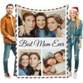thumbnail image 1 of Couples Gifts Custom Blankets with Photos and Text Multiple Colors Sizes Soft Flannel Blankets Valentines Day Gifts, 1 of 6