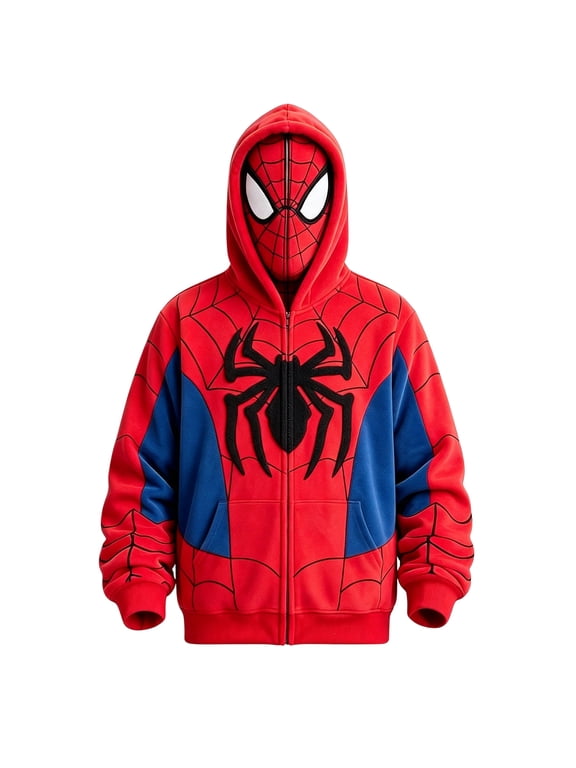 Couples Halloween Costumes Spider Costume Adult Zip Hoodie Chenille Spider Embroidered Jacket Unisex Streetwear Fashion Hooded Sweatshirt Casual Top Fashion Hoodie