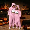 thumbnail image 1 of Couples Halloween Jumpsuit Pajamas, Matching One Piece Sleepwear Costume with Cozy Loungewear Design for Men and Women, 1 of 7