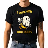 Couples Halloween T-shirt I love Her Boo Bees Halloween Costume Tee ...