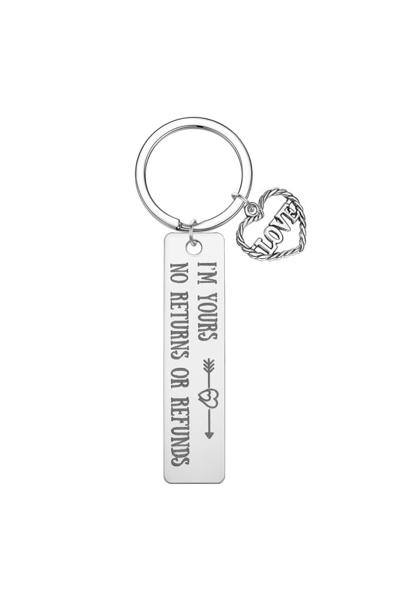 Couples Keychain I'm Yours No Returns Or Returns Keyring Anniversary Valentine Day Gift Promise Stainless Steel Key Chain