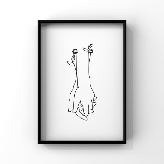 Couples Line Art Poster, Minimalist Romantic Bedroom Decor Home Decor, 8x12 UNFRAMED