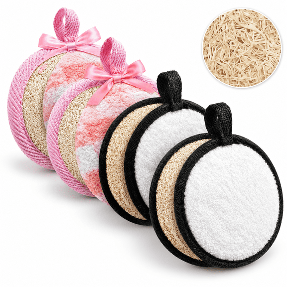 Couples Loofah Body Scrubber - Shower Sponge Wash 4 Count