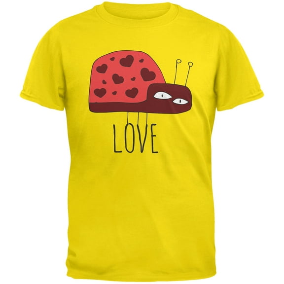 Couples Love Bug Left Yellow Adult T-Shirt - Small