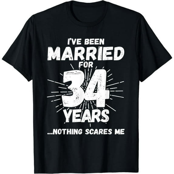 Couples Married 34 Years - Funny 34th Wedding Anniversary T-Shirt