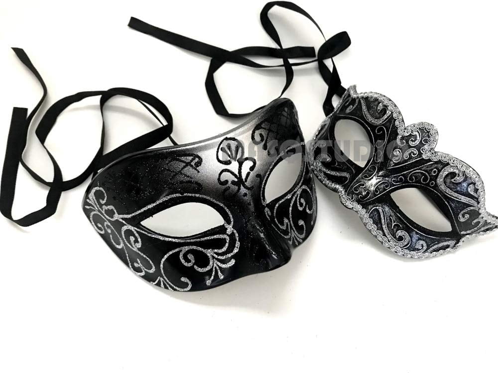 Mardi Gras Masquerade Mask Cake Topper – Glitter Birthday Decoration For Kids Carnival Party