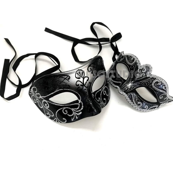 Couples Masquerade Ball Mask Cosplay Mardi Gras Prom Dance Birthday Dad Daughters Party Wear or Cake Topper MASQ