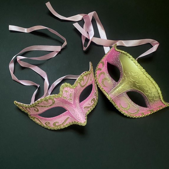 Couples Masquerade Ball Mask Cosplay Mardi Gras Prom Dance Birthday Dad Daughters Party Wear or Cake Topper MASQ